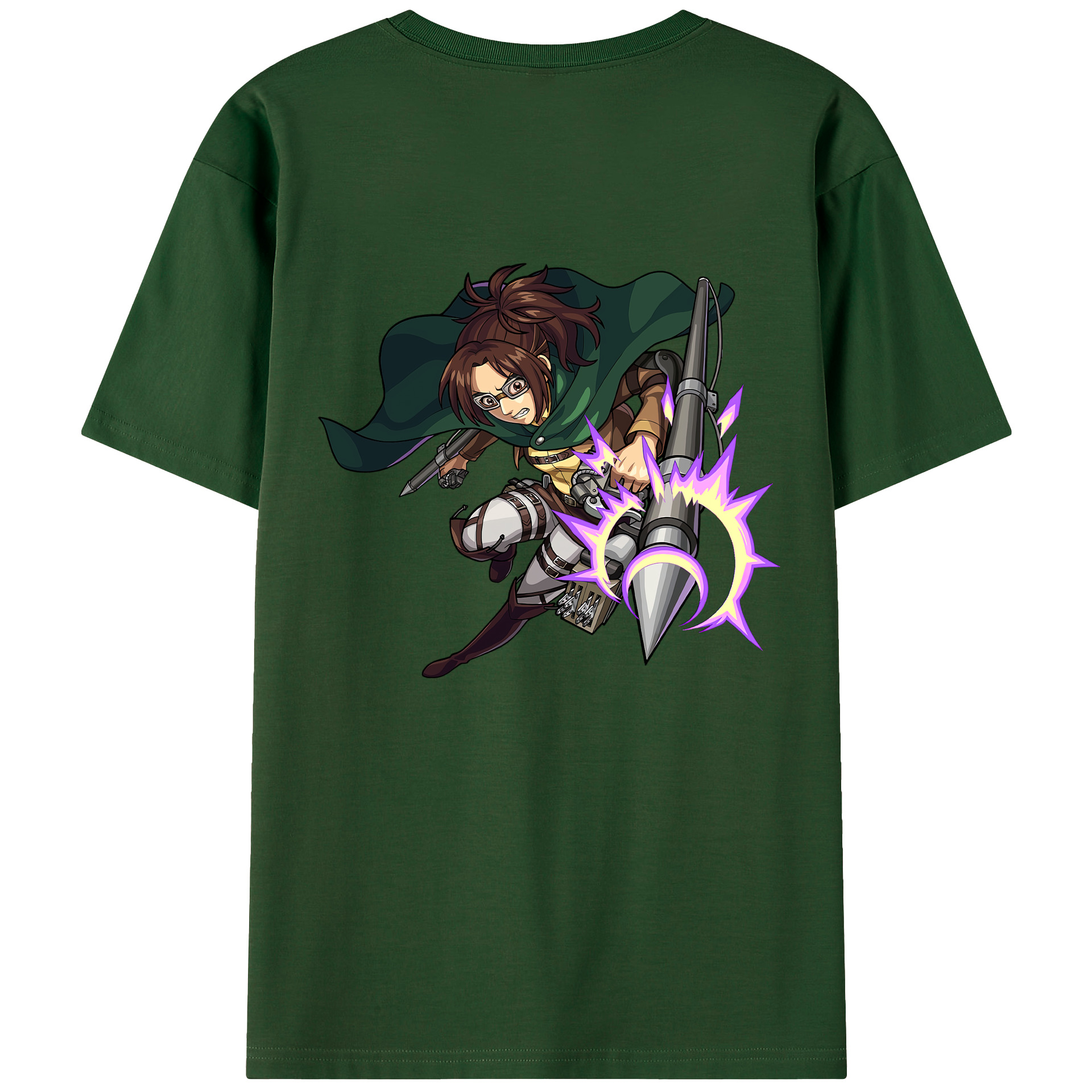（画像用） 進撃の巨人 ハンジ·ゾエ Attack on Titan Hanji Zoe 綿100％半袖Tシャツ（背面プリント）